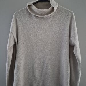 Womens Cream Turtleneck Sweater